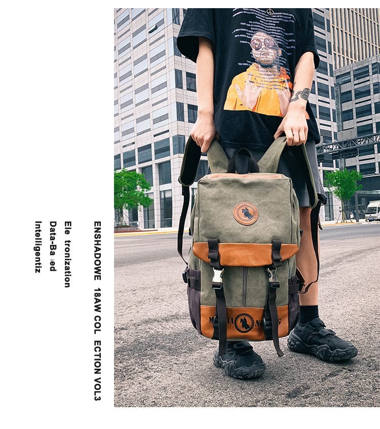 Men's and Women's Backpack Fashion Trend Canvas Backpack Youth Computer Backpack College Students Bag Leisure Travel Bag Men's and Women's Backpack Fashion Trend Canvas Backpack Youth Computer Backpack College Students Bag Leisure Travel Bag
