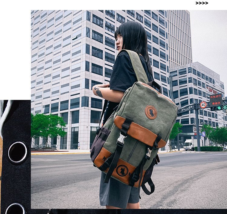 Men's and Women's Backpack Fashion Trend Canvas Backpack Youth Computer Backpack College Students Bag Leisure Travel Bag Men's and Women's Backpack Fashion Trend Canvas Backpack Youth Computer Backpack College Students Bag Leisure Travel Bag
