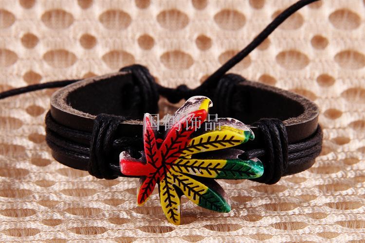 Red and yellow logo woven Bracelet Hawaii style Red and yellow logo woven Bracelet Hawaii style