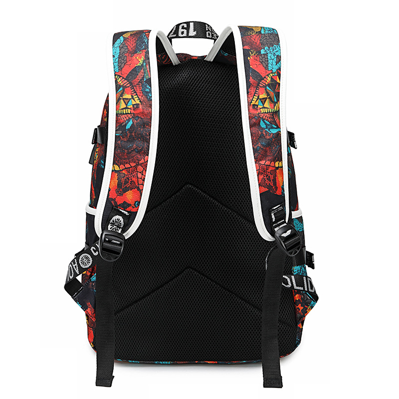 Backpack Men&#039;s High School Students Schoolbag Cross-Border Thermal Transfer Printing Waterproof Computer Bag Outdoor Street Travel Backpack