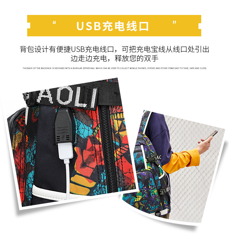 Backpack Men's High School Students Schoolbag Cross-Border Thermal Transfer Printing Waterproof Computer Bag Outdoor Street Travel Backpack Backpack Men's High School Students Schoolbag Cross-Border Thermal Transfer Printing Waterproof Computer Bag Outdoor Street Travel Backpack