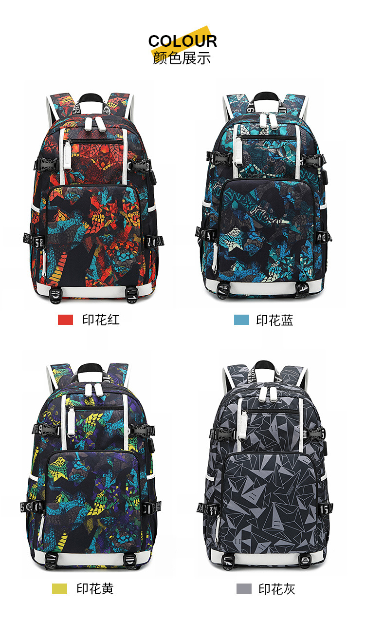 Backpack Men's High School Students Schoolbag Cross-Border Thermal Transfer Printing Waterproof Computer Bag Outdoor Street Travel Backpack Backpack Men's High School Students Schoolbag Cross-Border Thermal Transfer Printing Waterproof Computer Bag Outdoor Street Travel Backpack