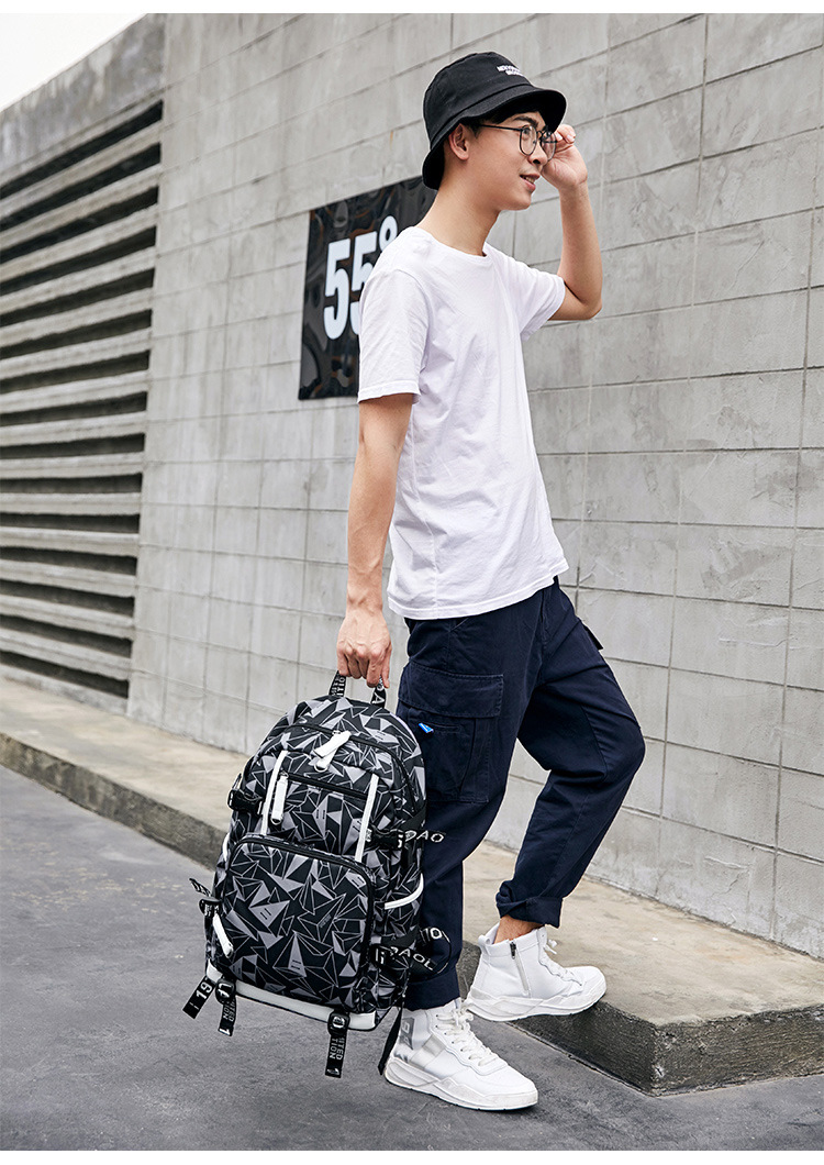 Backpack Men's High School Students Schoolbag Cross-Border Thermal Transfer Printing Waterproof Computer Bag Outdoor Street Travel Backpack Backpack Men's High School Students Schoolbag Cross-Border Thermal Transfer Printing Waterproof Computer Bag Outdoor Street Travel Backpack
