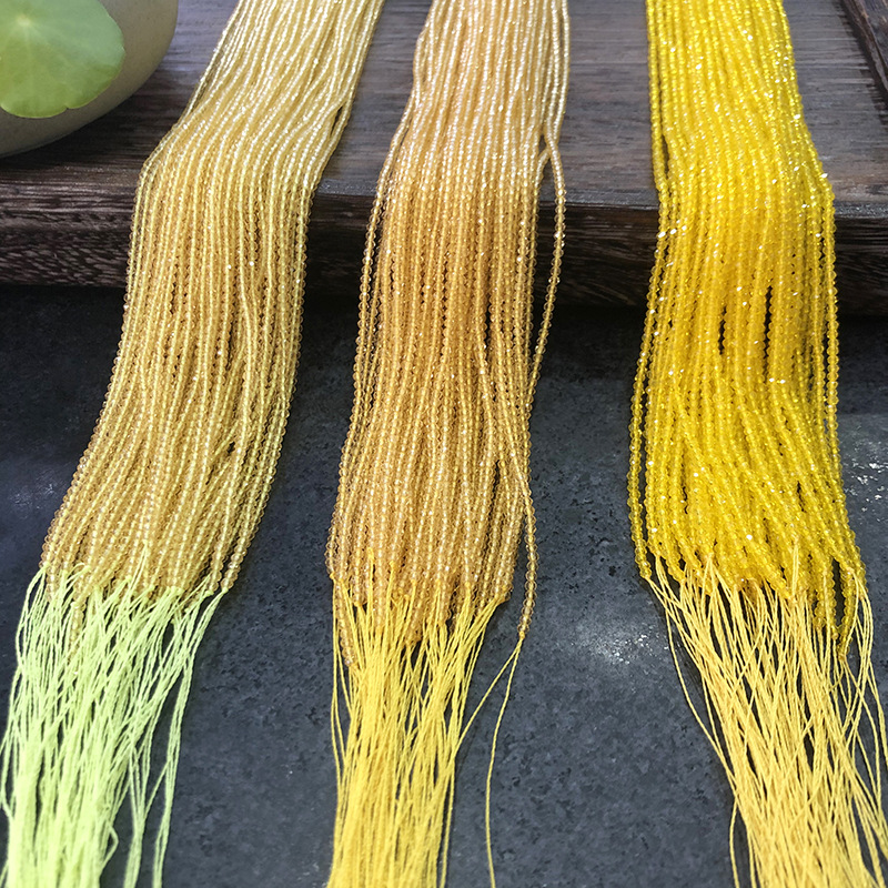 Lemon Yellow near Natural Stone 3mm Spinel Semi-Finished Products Long Chain DIY Bracelet Anklet Factory Direct Supply