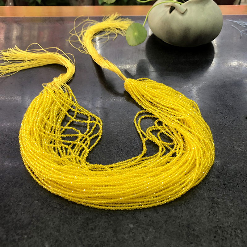 Lemon Yellow near Natural Stone 3mm Spinel Semi-Finished Products Long Chain DIY Bracelet Anklet Factory Direct Supply