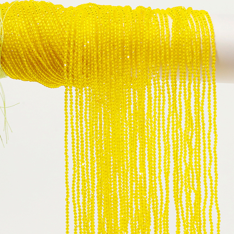 Lemon Yellow near Natural Stone 3mm Spinel Semi-Finished Products Long Chain DIY Bracelet Anklet Factory Direct Supply