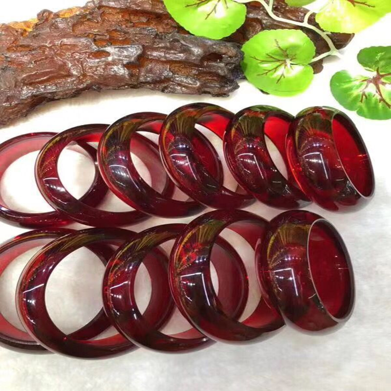 Natural second generation chicken oil yellow blood pearl blue pearl wax bracelet amber hand ornaments selected bracelet 