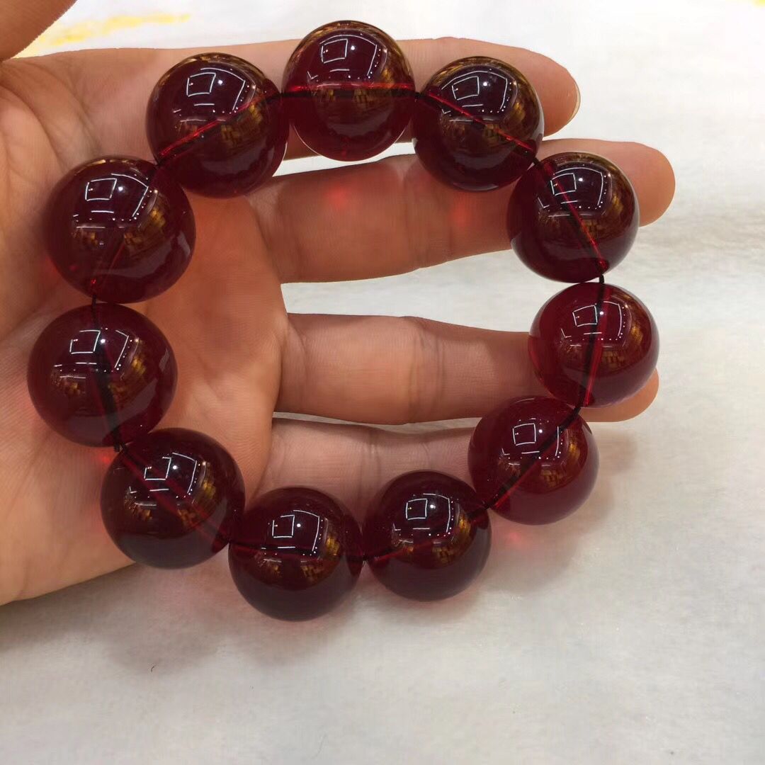 Natural second generation amber honey wax bracelet chicken oil yellow blood blue pearl honey wax bracelet hand string 