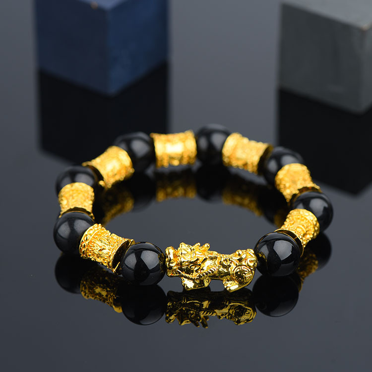 Vietnam Brass Alluvial Gold Color Retaining Yellow Gold Pi Xiu Bracelet Imitation 3D Hard Pure Gold Picchu Alluvial Gold Bracelet Non-Fading Jewelry Vietnam Brass Alluvial Gold Color Retaining Yellow Gold Pi Xiu Bracelet Imitation 3D Hard Pure Gold Picchu Alluvial Gold Bracelet Non-Fading Jewelry