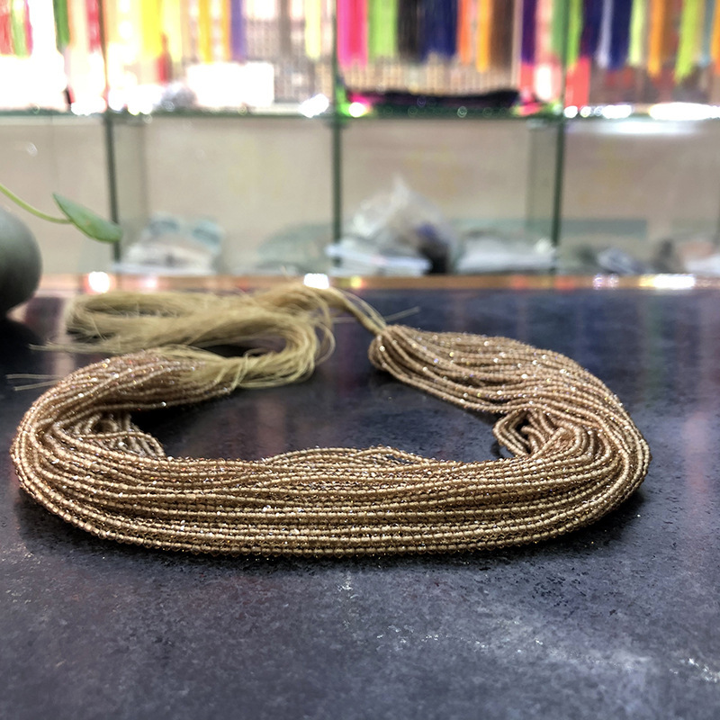Light Golden Yellow near Natural Stone 3mm Spinel Semi-Finished Long Chain DIY Bracelet Anklet Factory Direct Supply