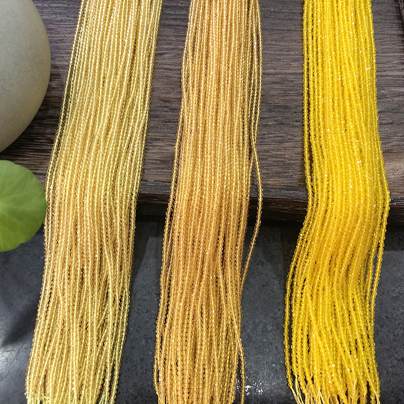 Light Golden Yellow near Natural Stone 3mm Spinel Semi-Finished Long Chain DIY Bracelet Anklet Factory Direct Supply