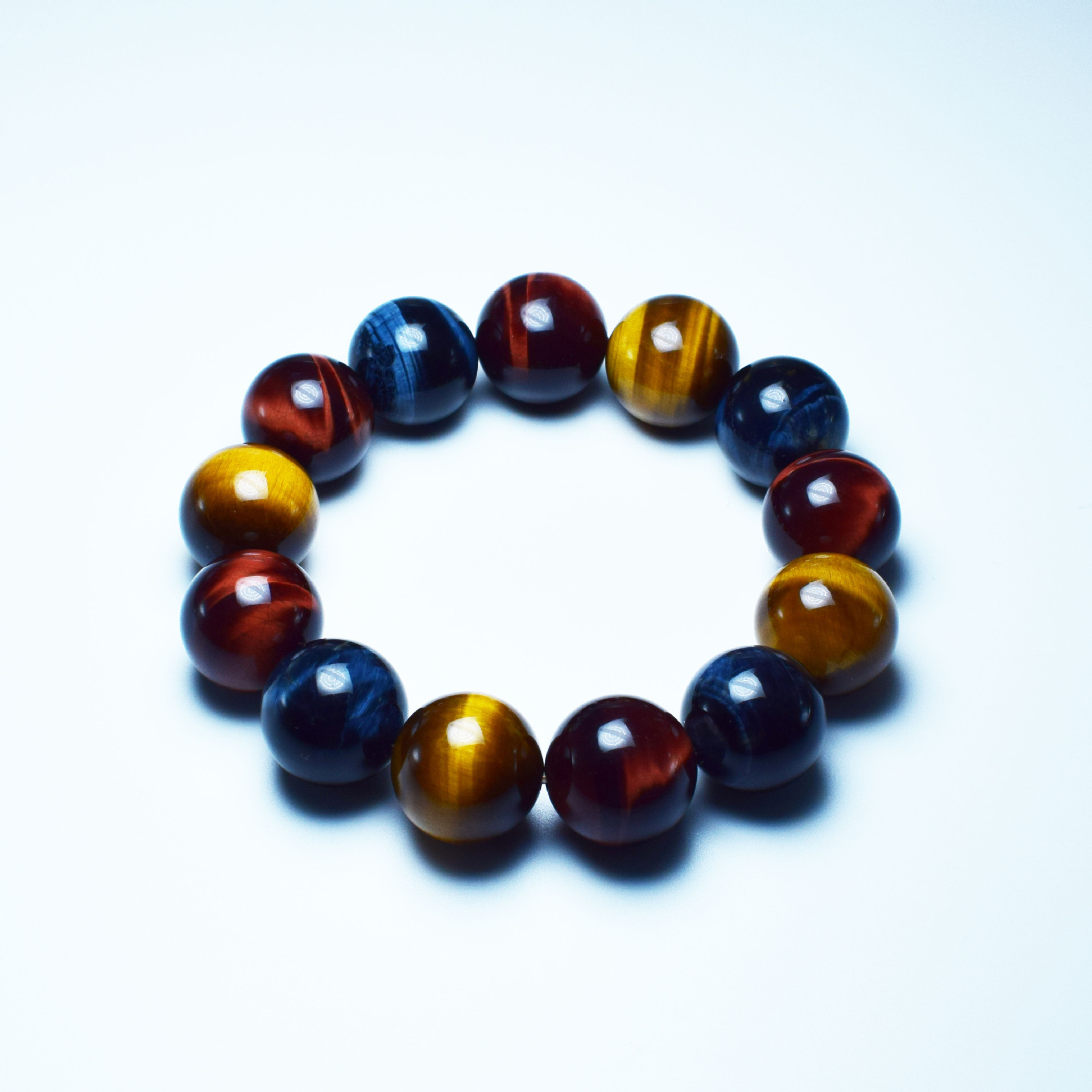 Natural Red Yellow Blue Three Colors Tiger-Eye Bracelet Lightning Tiger Eye Stone Agate Jade Bracelet