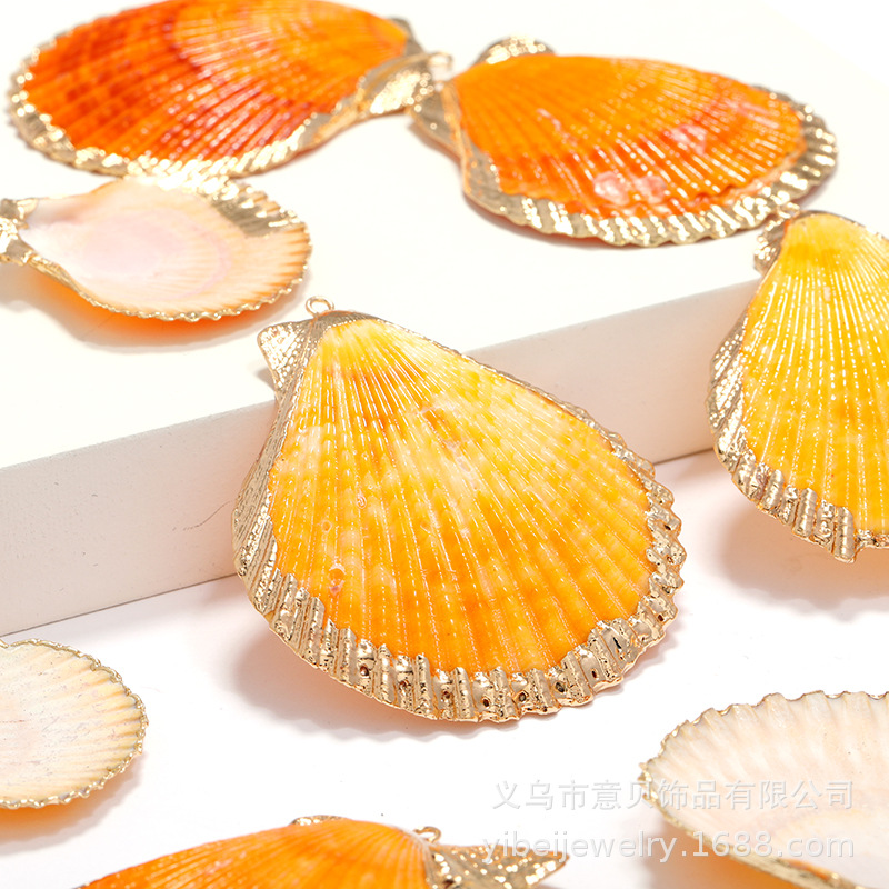 Yibei Gold-Plated Lemon Yellow Scallop Amazon Hot Jewelry Pendant Necklace Bracelet Accessories Yibei Gold-Plated Lemon Yellow Scallop Amazon Hot Jewelry Pendant Necklace Bracelet Accessories