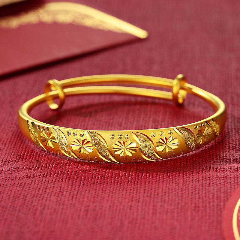 Factory Wholesale Vietnam Placer Gold Bracelet Starry Yellow Gold Bracelet Female Push-Pull Adjustable Fashion Color Retaining Jewelry Factory Wholesale Vietnam Placer Gold Bracelet Starry Yellow Gold Bracelet Female Push-Pull Adjustable Fashion Color Retaining Jewelry