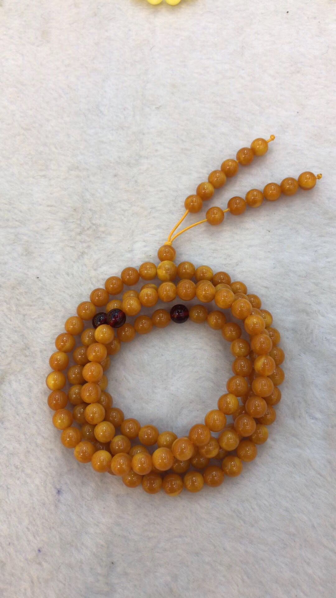 Hot style amber beeswax 8MM108 beads bracelet female chicken oil yellow second generation blood Po jin Po blue Po hand Hot style amber beeswax 8MM108 beads bracelet female chicken oil yellow second generation blood Po jin Po blue Po hand