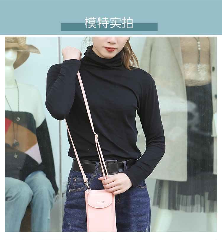 Forever Young New Style Women's Long Clutch Large Capacity Mobile Wallet Zip ShoulderCrossbody Bag