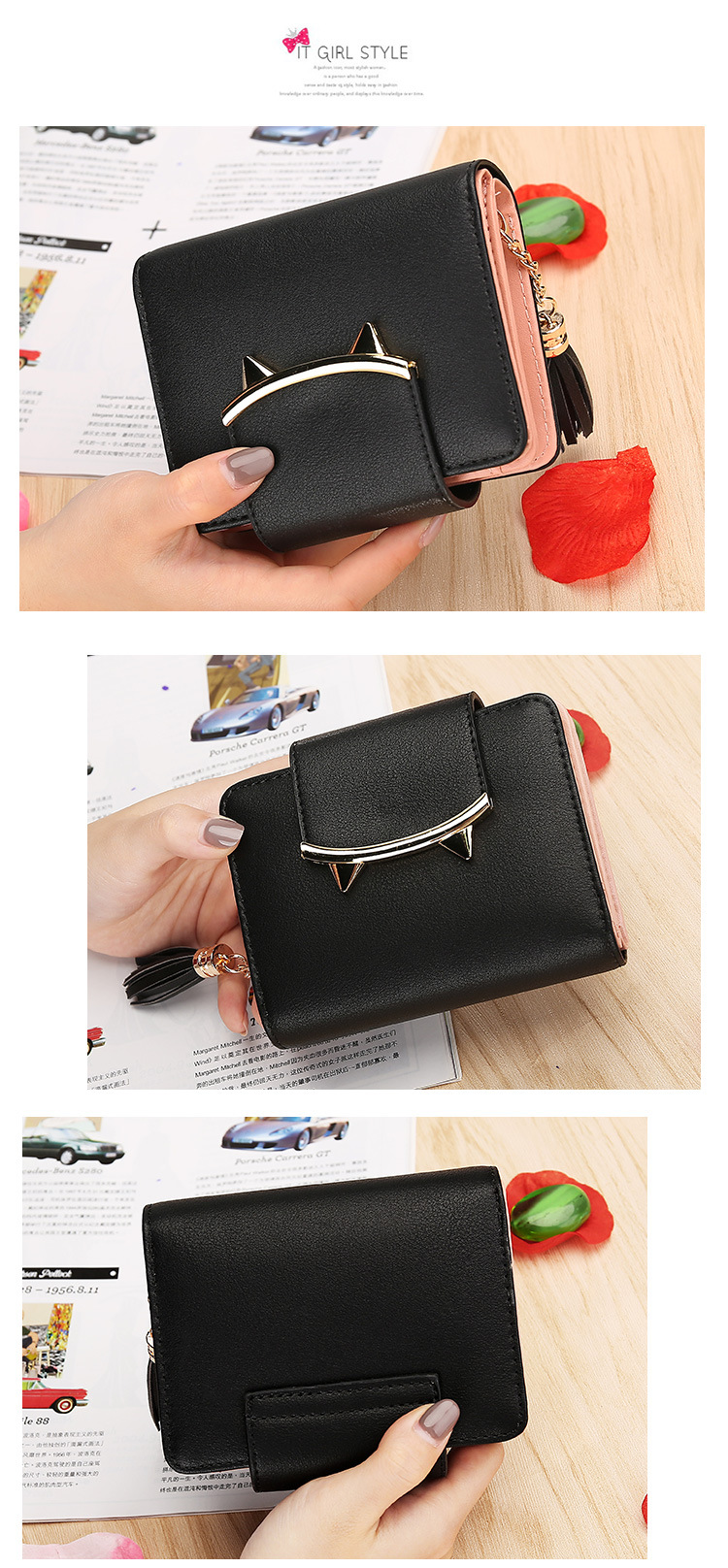 New Sequined Wallet Women's Short Personalized Tassel Zipper Cute Coin Purse Student Small Wallet Wallet Clutch New Sequined Wallet Women's Short Personalized Tassel Zipper Cute Coin Purse Student Small Wallet Wallet Clutch