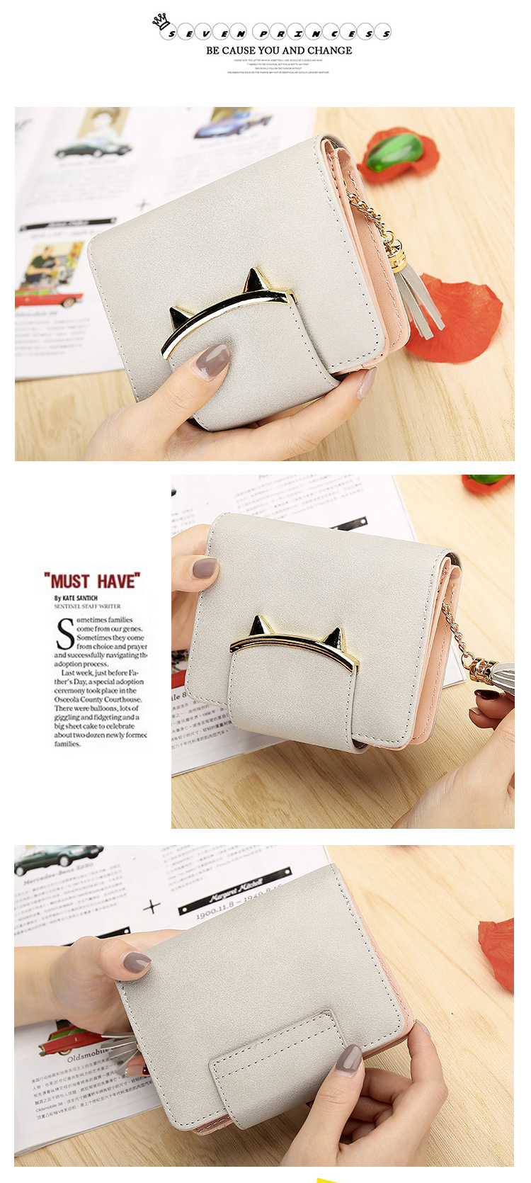 New Sequined Wallet Women's Short Personalized Tassel Zipper Cute Coin Purse Student Small Wallet Wallet Clutch New Sequined Wallet Women's Short Personalized Tassel Zipper Cute Coin Purse Student Small Wallet Wallet Clutch