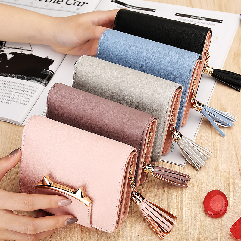 New Sequined Wallet Women's Short Personalized Tassel Zipper Cute Coin Purse Student Small Wallet Wallet Clutch New Sequined Wallet Women's Short Personalized Tassel Zipper Cute Coin Purse Student Small Wallet Wallet Clutch