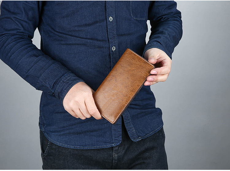 Gift Customized Wallet Men's Long Type Pu Soft Surface Stone Pattern Multiple Card Slots Wallet Business Casual Clutch Wallet Gift Customized Wallet Men's Long Type Pu Soft Surface Stone Pattern Multiple Card Slots Wallet Business Casual Clutch Wallet