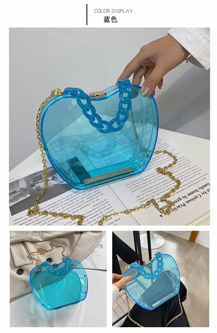 Internet Celebrity Transparent Cell Phone Wallet 2021 Summer Little Fresh Young Girl Personalized Creative Chain Portable Crossbody Gel Bag Tide