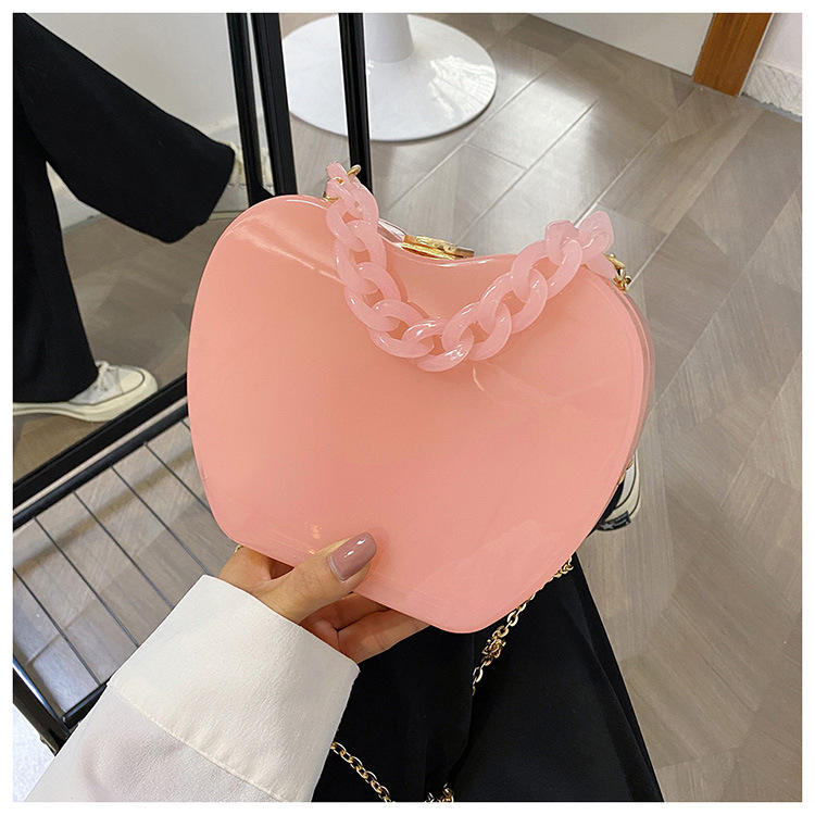 Internet Celebrity Transparent Cell Phone Wallet 2021 Summer Little Fresh Young Girl Personalized Creative Chain Portable Crossbody Gel Bag Tide
