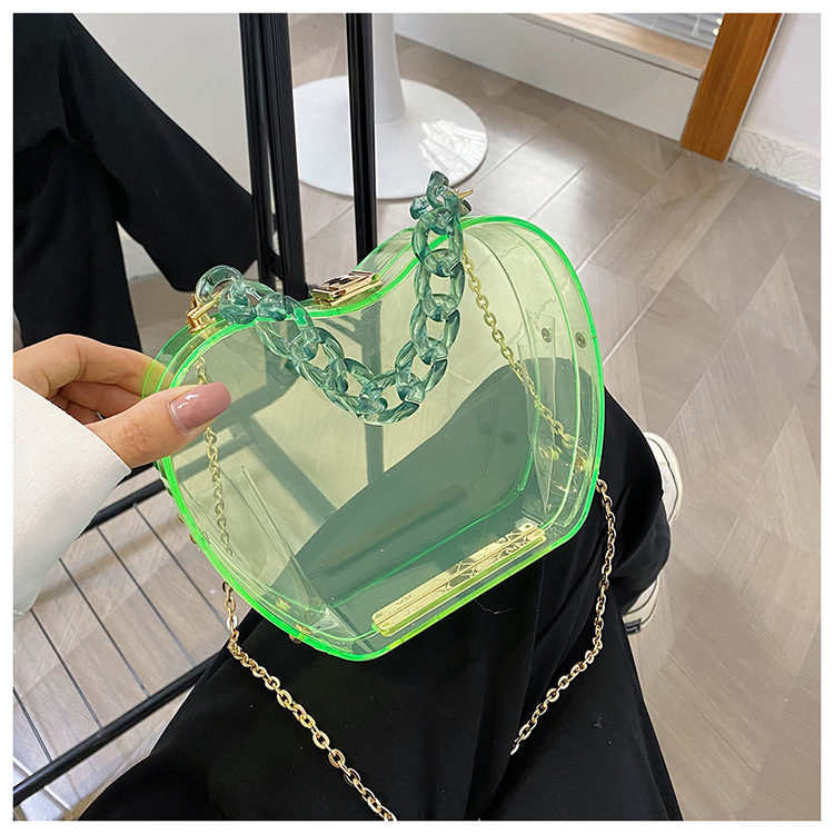 Internet Celebrity Transparent Cell Phone Wallet 2021 Summer Little Fresh Young Girl Personalized Creative Chain Portable Crossbody Gel Bag Tide