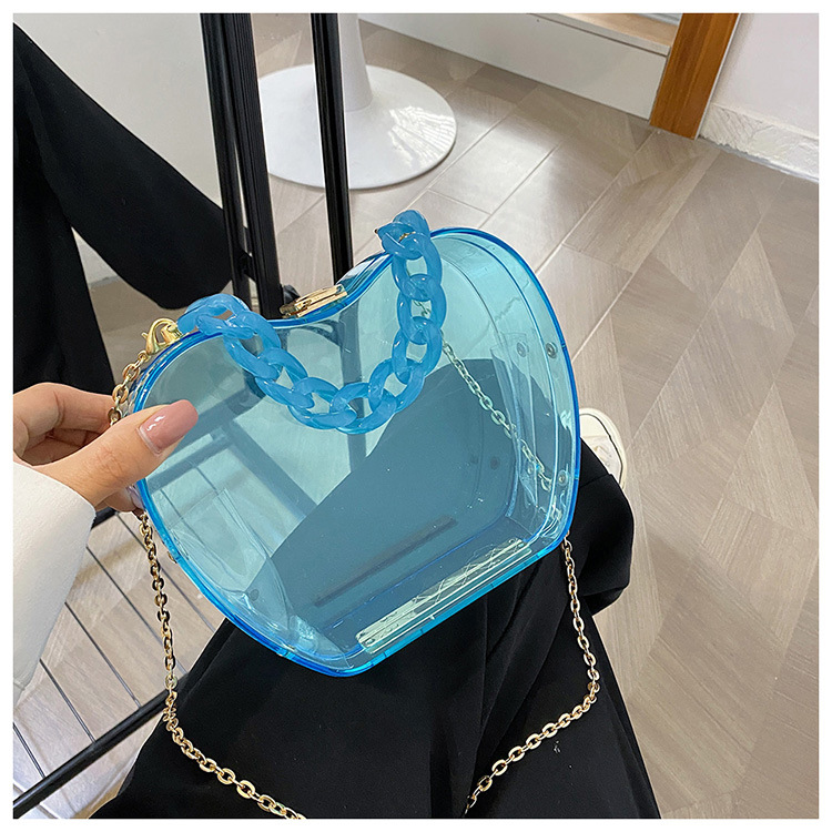 Internet Celebrity Transparent Cell Phone Wallet 2021 Summer Little Fresh Young Girl Personalized Creative Chain Portable Crossbody Gel Bag Tide