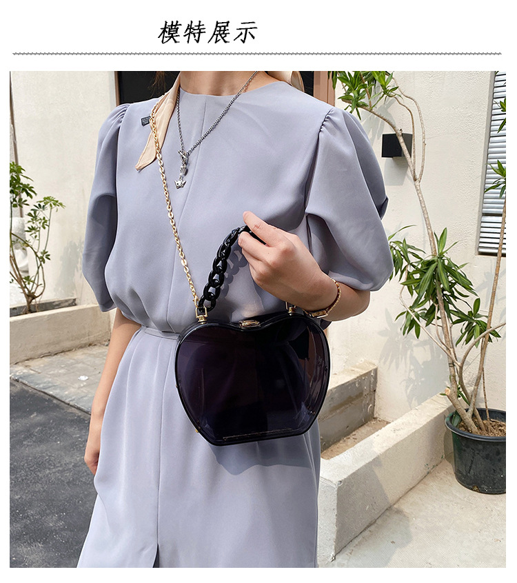 Internet Celebrity Transparent Cell Phone Wallet 2021 Summer Little Fresh Young Girl Personalized Creative Chain Portable Crossbody Gel Bag Tide