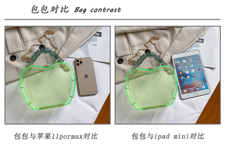 Internet Celebrity Transparent Cell Phone Wallet 2021 Summer Little Fresh Young Girl Personalized Creative Chain Portable Crossbody Gel Bag Tide