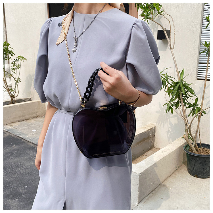 Internet Celebrity Transparent Cell Phone Wallet 2021 Summer Little Fresh Young Girl Personalized Creative Chain Portable Crossbody Gel Bag Tide