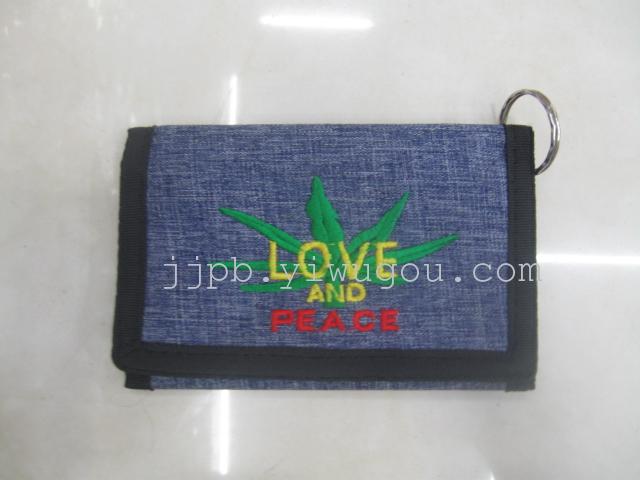 Embroidered flag wallet with denim materials production. Embroidered flag wallet with denim materials production.