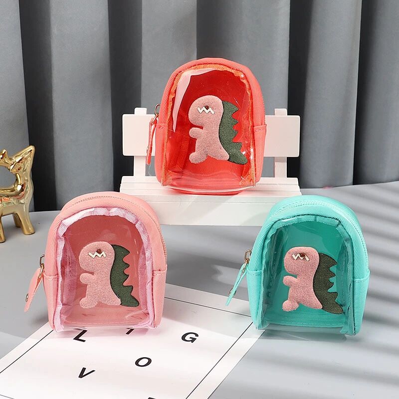 New Cartoon Cute Animal Head Promotional Gift Coin Purse Creative PU Leather Keychain Wallet Storage Bag