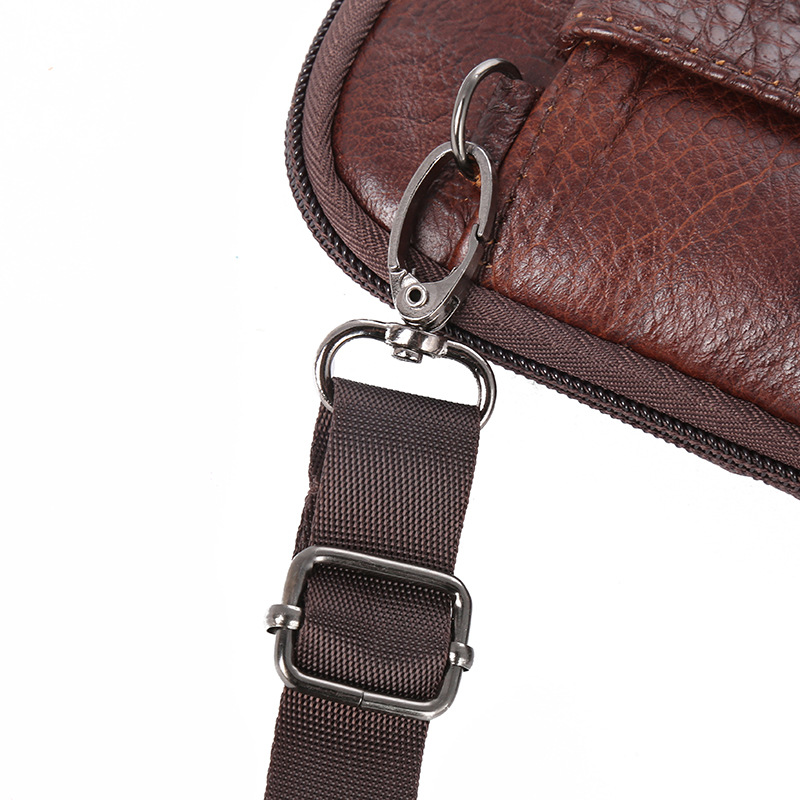 Leather waist men's mobile phone bag Leather belt outdoor sports one-shoulder small bags to do business receive the wholesale wallet manufacturers