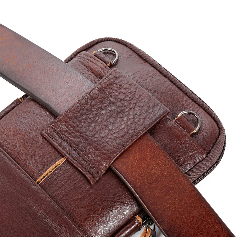 Leather waist men&#039;s mobile phone bag Leather belt outdoor sports one-shoulder small bags to do business receive the wholesale wallet manufacturers