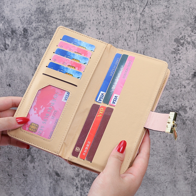 2020 New Korean Women&#039;s Wallet Long Fashion Clutch Hollow Leaves Zipper Hasp Wallet Women&#039;s Bag
