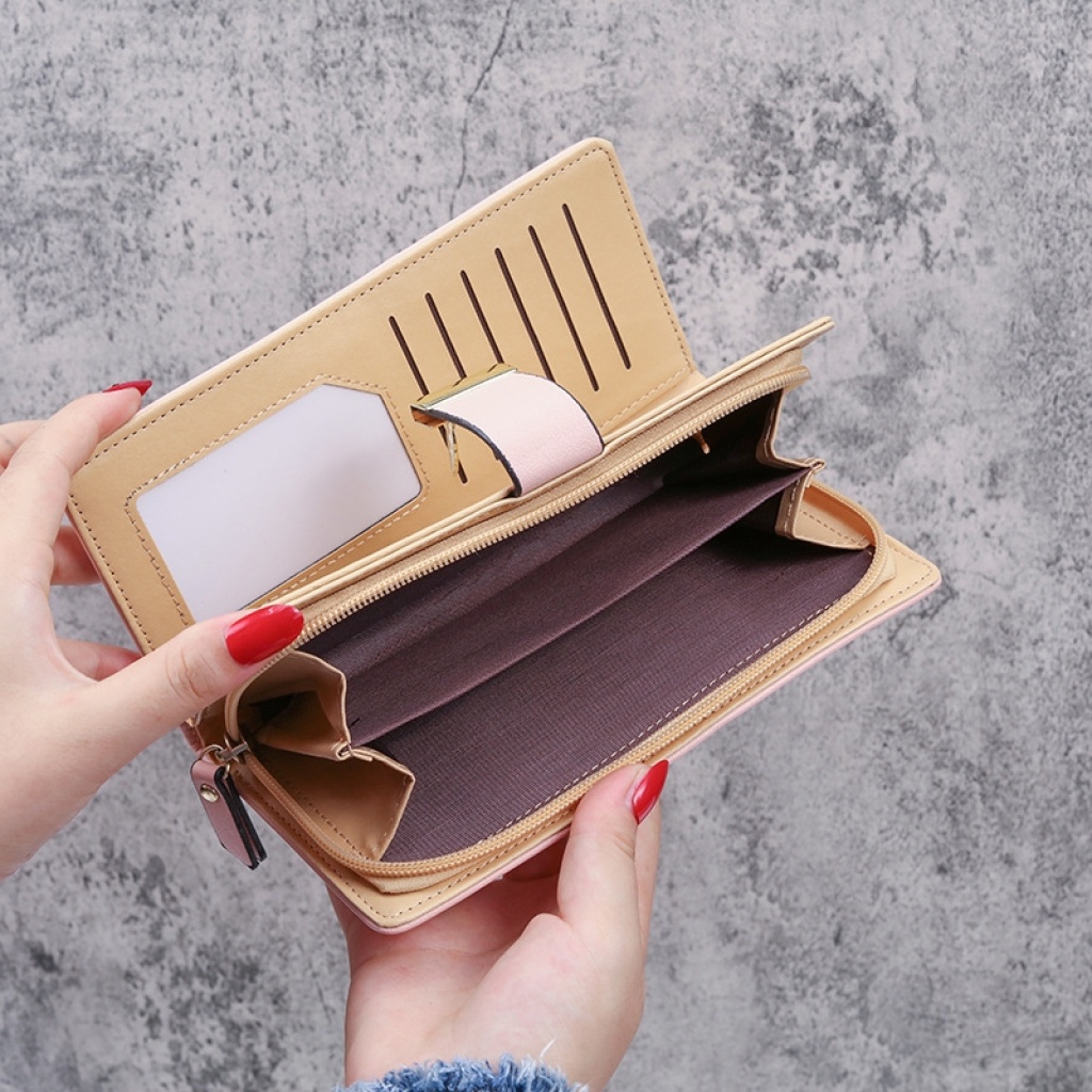 2020 New Korean Women's Wallet Long Fashion Clutch Hollow Leaves Zipper Hasp Wallet Women's Bag