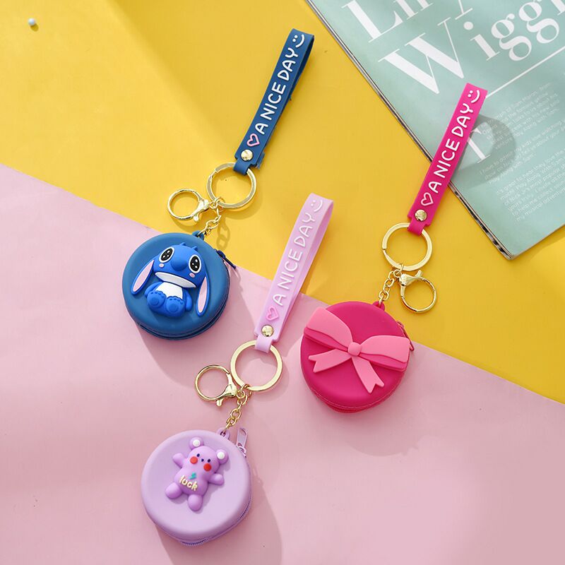 Japanese and Korean Autumn New Silicone Thumbs-up Bunny Dinosaur Coin Purse Headset Storage Japanese Wallet Wallet