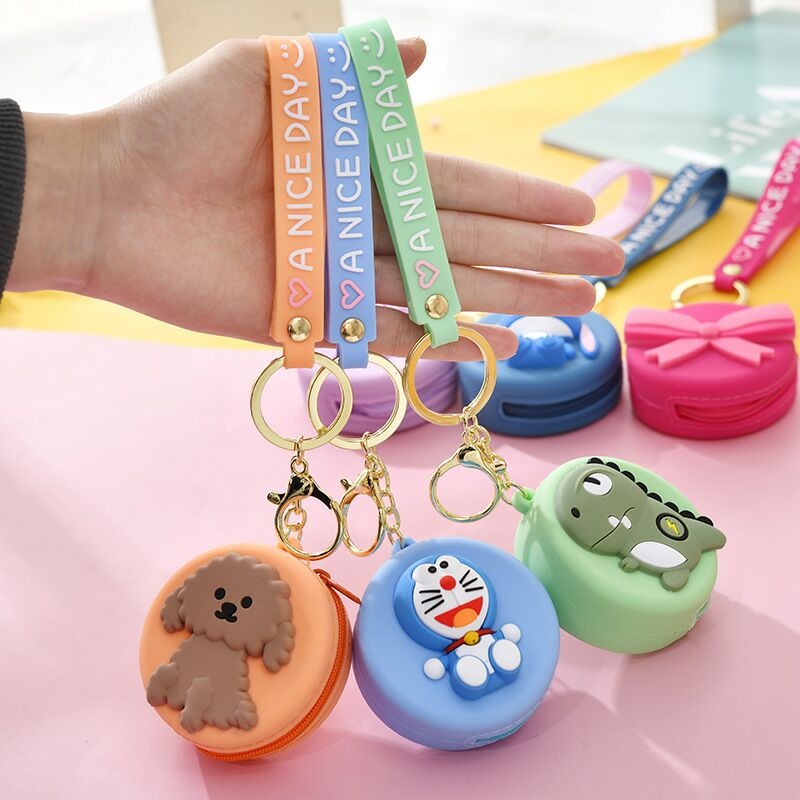 Japanese and Korean Autumn New Silicone Thumbs-up Bunny Dinosaur Coin Purse Headset Storage Japanese Wallet Wallet