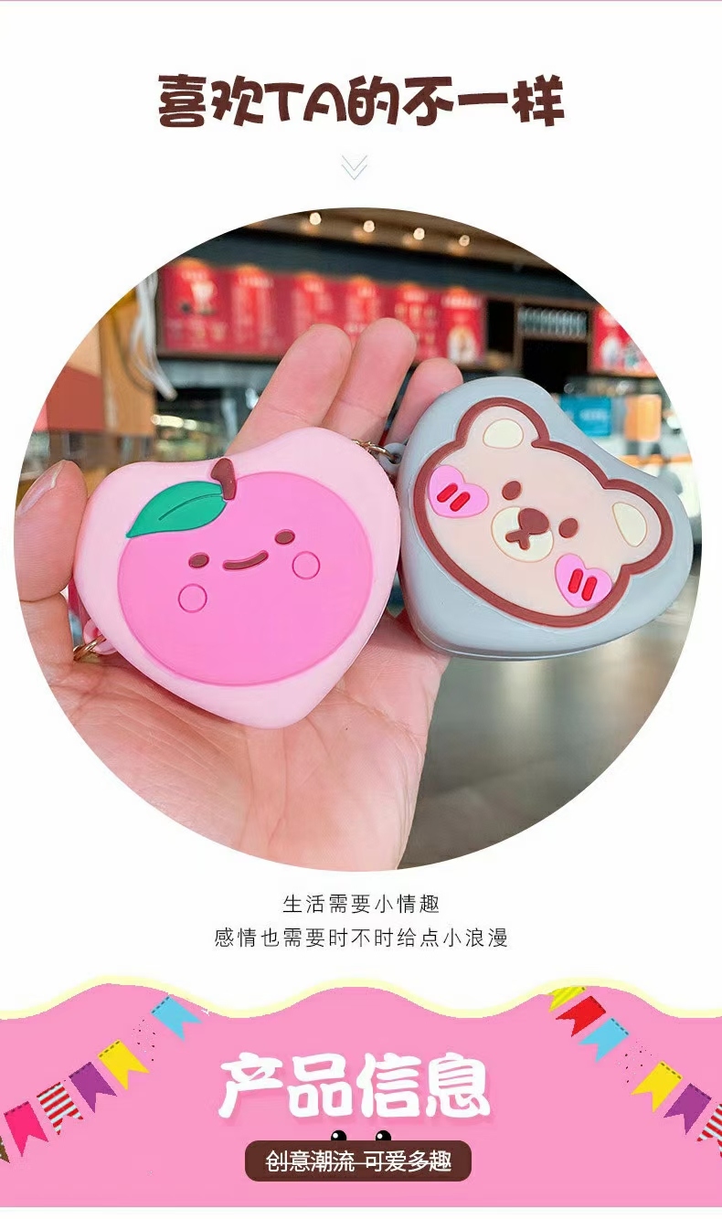 Silicone Coin Purse Cartoon Avocado Fruit Bag Satchel Mobile Phone Bag Schoolbag Backpack