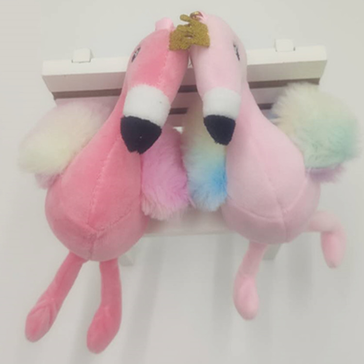 Korea Cute Flamingo Plush Doll Toy Doll Keychain Schoolbag Pendant Jewelry Prize Claw Doll Ins