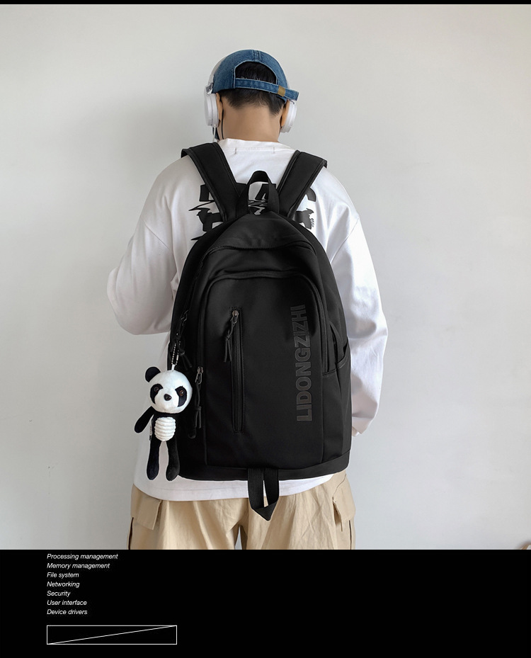 Cross-Border Backpack Men's 2021 New Japanese Elements Ins Student Schoolbag Retro Hong Kong Style Travel Backpack Customization