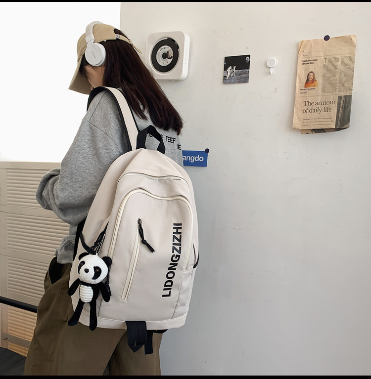 Cross-Border Backpack Men's 2021 New Japanese Elements Ins Student Schoolbag Retro Hong Kong Style Travel Backpack Customization
