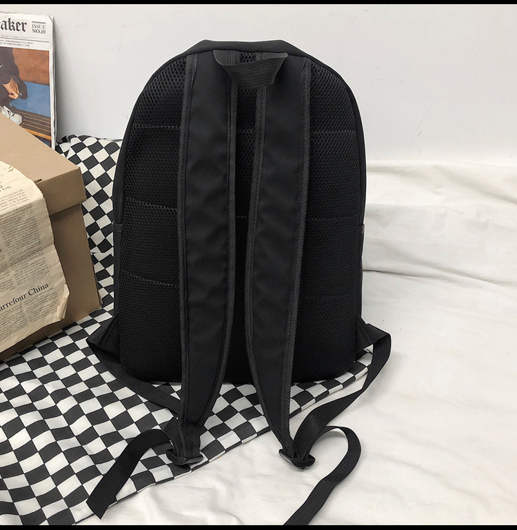 Cross-Border Backpack Men's 2021 New Japanese Elements Ins Student Schoolbag Retro Hong Kong Style Travel Backpack Customization