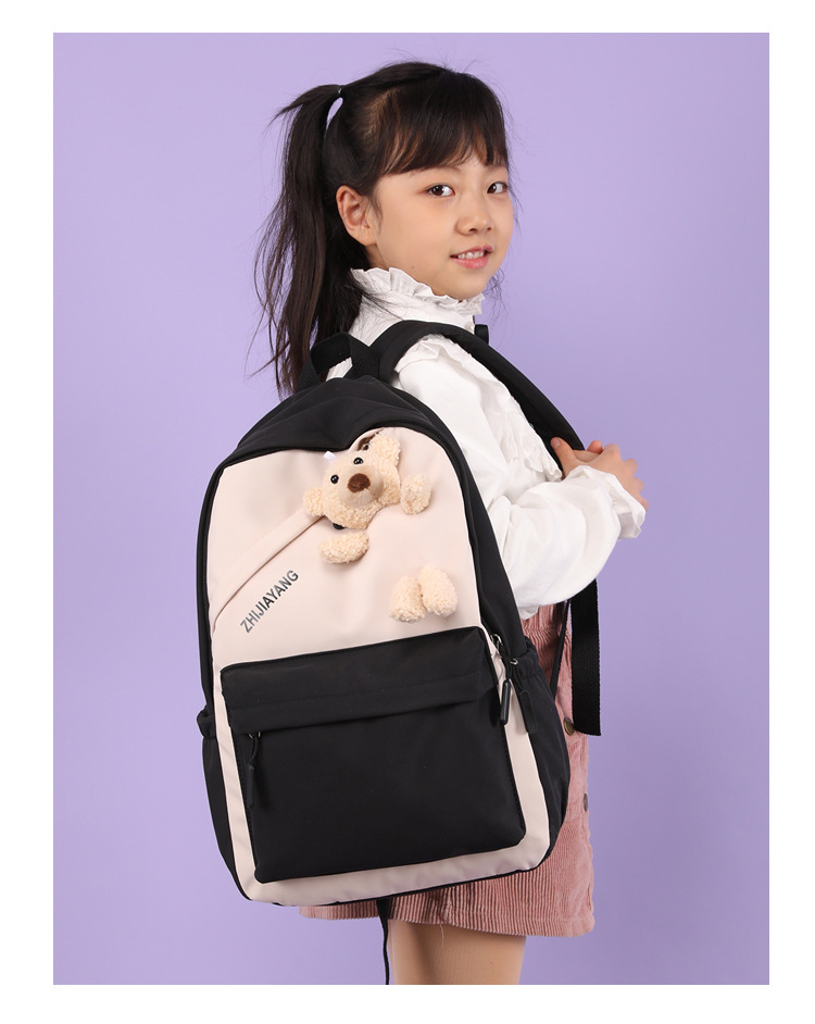 New Backpack Casual Sports Backpack Ins Trendy Junior High School Student Schoolbag Female Korean Cute Bear Large Capacity