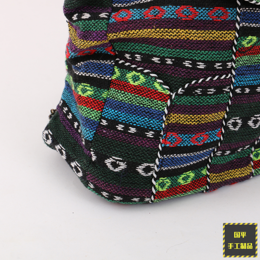 Ethnic Style Special New Fashion Women&#039;s Cotton Handmade Backpack with Shoulder Back Cover Can Be Closed Schoolbag