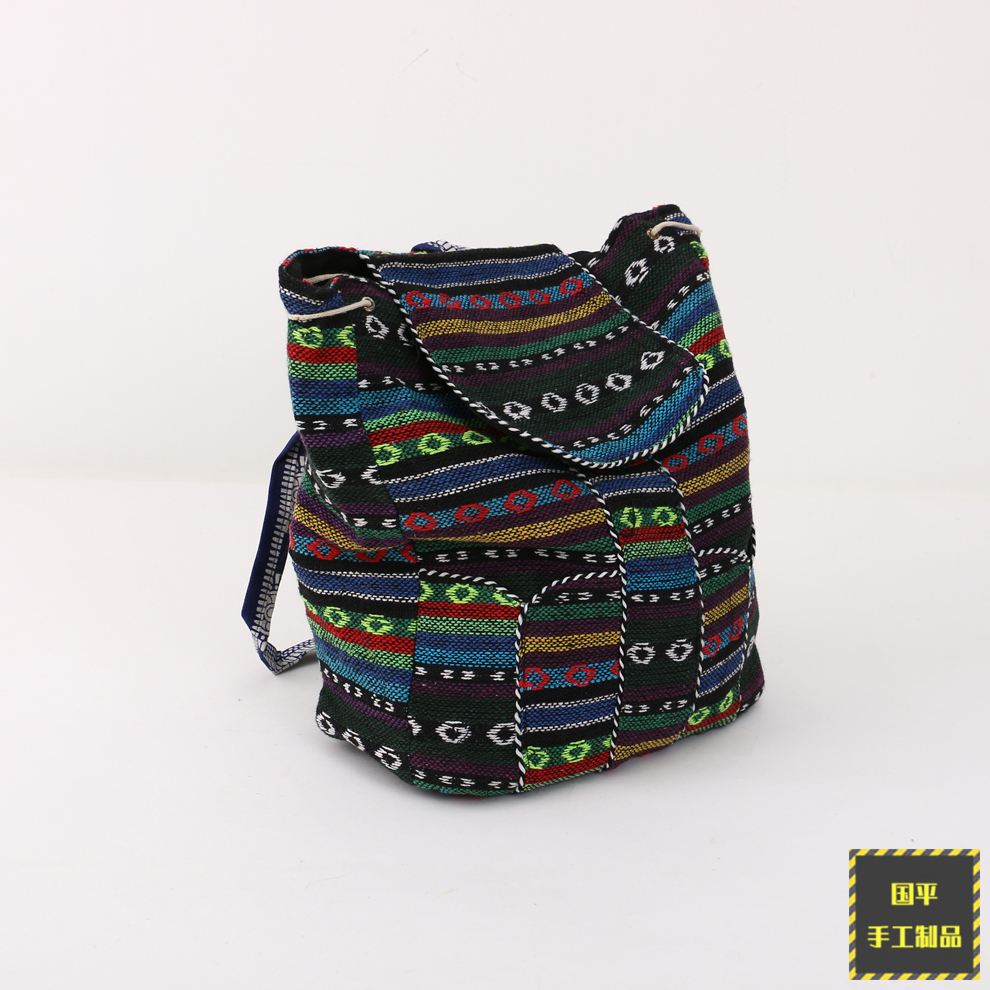 Ethnic Style Special New Fashion Women&#039;s Cotton Handmade Backpack with Shoulder Back Cover Can Be Closed Schoolbag