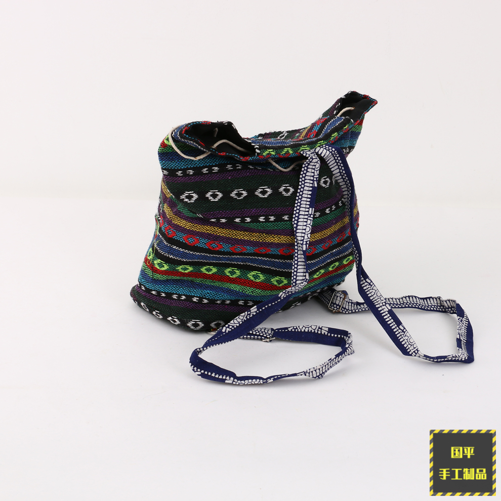 Ethnic Style Special New Fashion Women&#039;s Cotton Handmade Backpack with Shoulder Back Cover Can Be Closed Schoolbag
