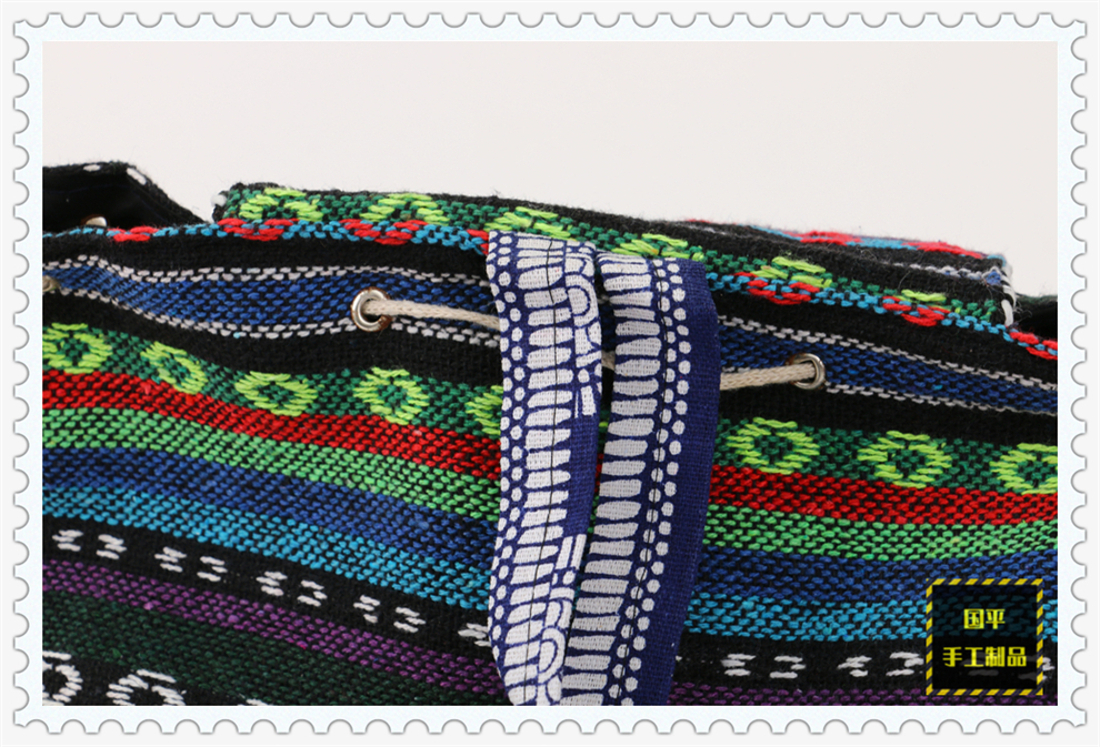 Ethnic Style Special New Fashion Women's Cotton Handmade Backpack with Shoulder Back Cover Can Be Closed Schoolbag Ethnic Style Special New Fashion Women's Cotton Handmade Backpack with Shoulder Back Cover Can Be Closed Schoolbag