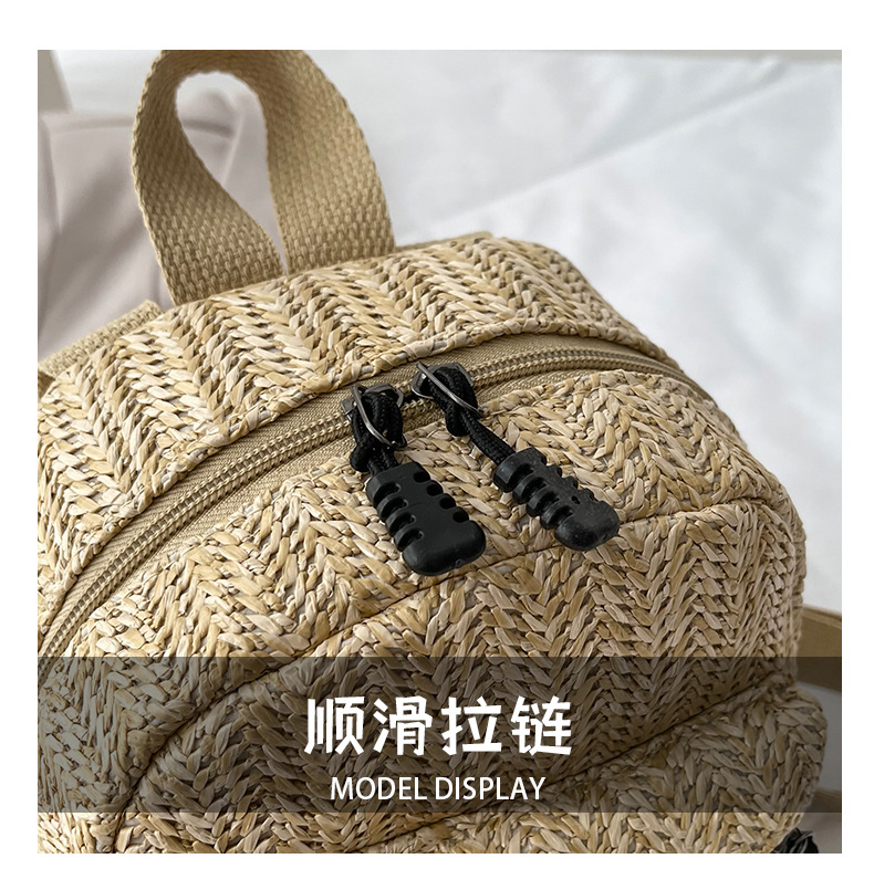 Retro Popular Woven Bag Backpack Female 2021 New Straw Backpack Small Schoolbag Woven Bag Retro Popular Woven Bag Backpack Female 2021 New Straw Backpack Small Schoolbag Woven Bag